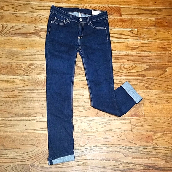 rag & bone Denim - Rag & Bone straight leg slim fit dark denim jeans